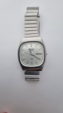 Vintage Seiko Watch Japanese Day Date Dial Silver Tone 1980s 8223-5350