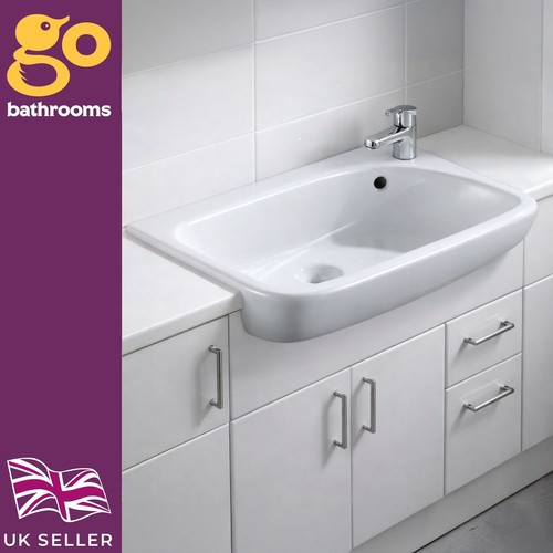 White ceramic bathroom semi - white,