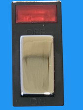 Volex 2 Gang Vertical Cooker Double Pole 45A With Neon Black Interior Polished