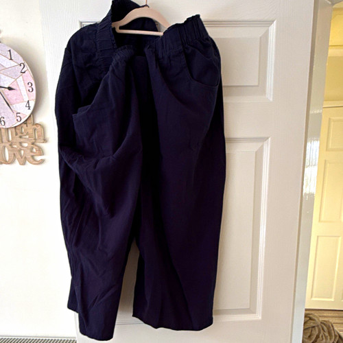 Yours navy cropped - navy, trousers