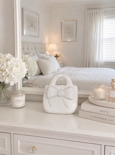 Elegant ceramic white bow - elegant,