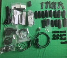 Box Motorola Two Way Police Radio Surplus Antenna Earpieces Belt Clip AC Adapter