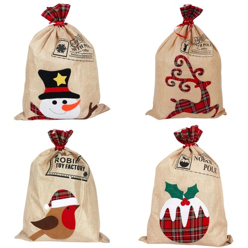 Christmas santa sack hessian - christmas,
