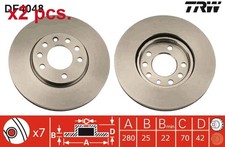 X2 PCS FRONT BRAKE DISC ROTOS X2 PCS SET DF4048 TRW I