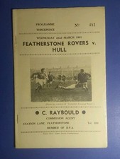 Featherstone Rovers v Hull FC 22nd March 1961