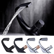 Copper Waterfall Basin Sink Mixer Tap Bathroom Kitchen Knob Contorl Single Lever