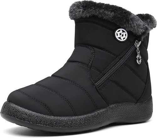 Women winter snow boots black - snow,