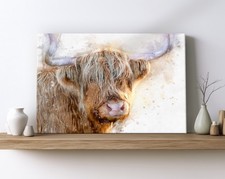 Highland Cow Canvas Wall Art