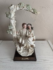 Vintage Belcari Capodimonte Figurine Lovers On A Swing - Lovely Condition