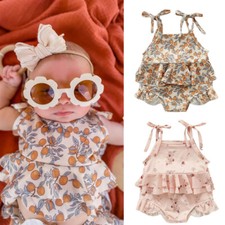 Baby Girl InfSwimsuit Strap Ruffle Floral Bikini Swimwear Bathing Beach Set