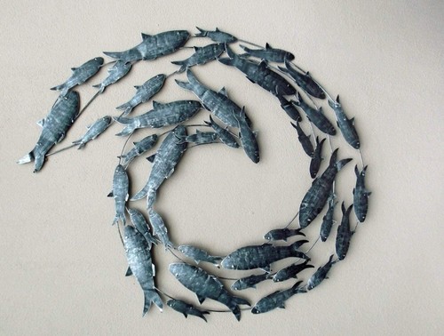 Contemporary black silver - contemporary, fish