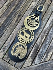 3 vintage horse brass on