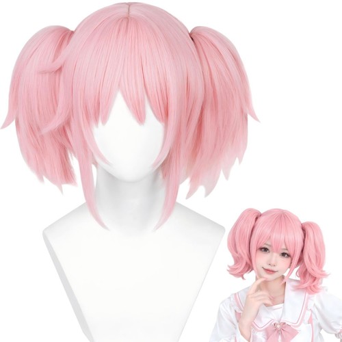 Pink anime wig twin - wig, tail