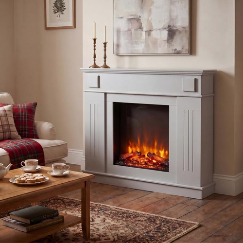 Fireplace surround mantel - fireplace, grey