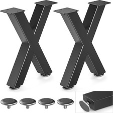 Metal Table Legs 16 Inch X Shaped Robust Set of 2 height 40cm width 30cm
