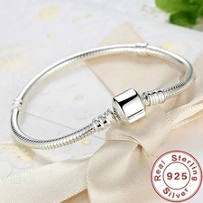 925 Sterling Silver Snake Chain Bracelet for Women European Charm Smooth Soft
