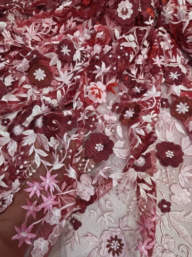 Burgundy embroidered floral - burgundy,