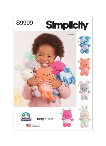 Simplicity 9909 plush animals - 9909,