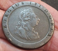 1797 GEORGE III CARTWHEEL PENNY CLEAR DETAIL EVEN WEAR P38