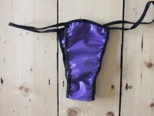 Latex Rubber Bikini Briefs Shiny Purple 0.4mm Panties Knickers Underwear BDSM