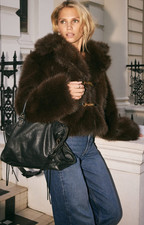 KITRI Brown Faux Fur Short