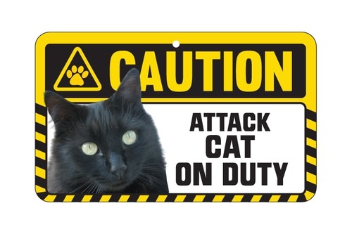 Cat sign caution beware - beware,
