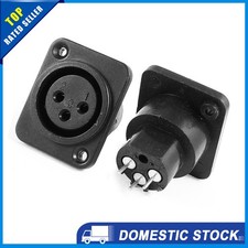 Universal Audio MIC XLR 3Pin Female Chassis Panel Mount Socket Black Pack of 2