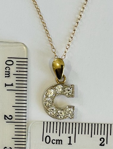 9ct gold 375 initial pendant - gold,