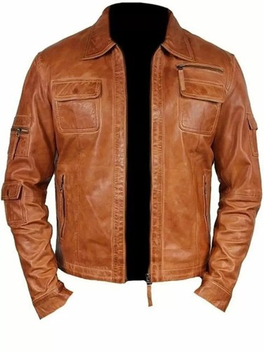 Vintage brown biker distressed - vintage,