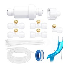 Pool Water Slide Tube Kit, Includes 32.8ft Sprays, 5 Nozzles& Water  D6S38395