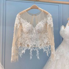 Wedding Jacket Appliques Bridal Party Coat Scoop Bridal Bolero Custom Made Lace