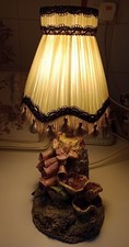 Vintage Lamp, Studio Majolica Pottery, Fox Gloves & Fungi 1960/70s