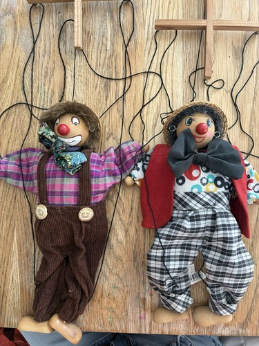 Pair wooden vintage - of,