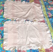 Jonelle Pillowcase Pair Pink ruffle trim 