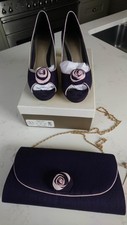 Jacques Vert Matching Shoes size 7 and handbag Cadbury Purple & Blush Pink