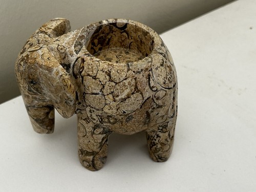 Marble elephant tea light - tea,