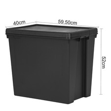 Heavy Duty Recycled Plastic Commercial Containers BLACK Storage Box with Lids