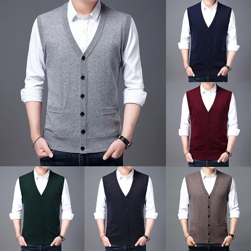 Mens neck sleeveless jumper - mens,