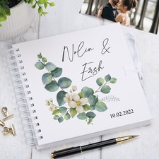 Personalised Wedding Day Anniversary Eucalyptus Scrapbook, Photo album UV-123
