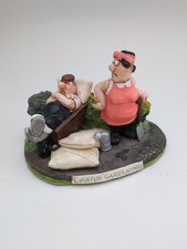 Chuffin' Gardening Figurine Hand Painted Ceramic Designed By Dave Follows