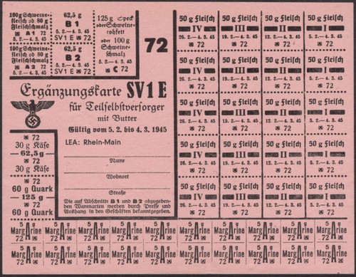 Food rations coupons - 1945,