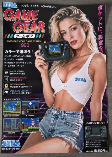Sega game gear 1990 poster - gear, a3