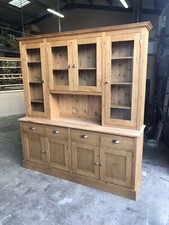 6ft Solid Pine Welsh Dresser With American Blonde Oak Work Top