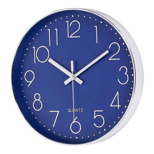 Blue round wall clock bedroom - blue,