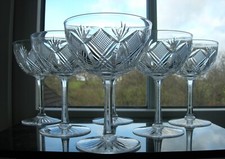 Art Deco - Cut Crystal - Six