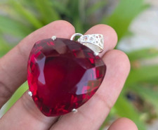 Red Topaz Trillion Cut Pendant
