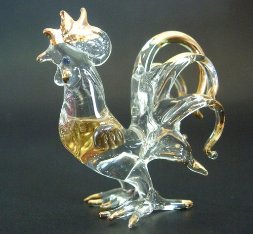 Blown glass cockerel rooster - blown,
