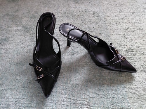 Zara black kitten heel - zara,