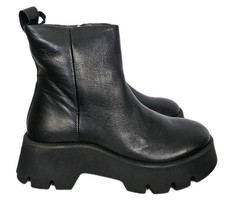Russell And Bromley Boots  Edgy Chunky Sole Black Leather Size UK 7 EU40 New