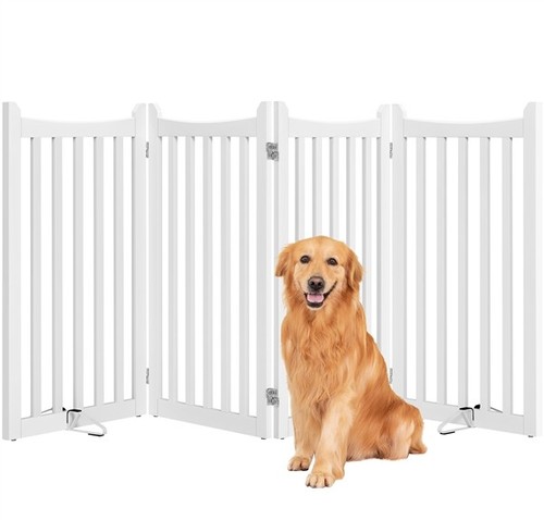 Wooden dog gate freestanding - wooden,